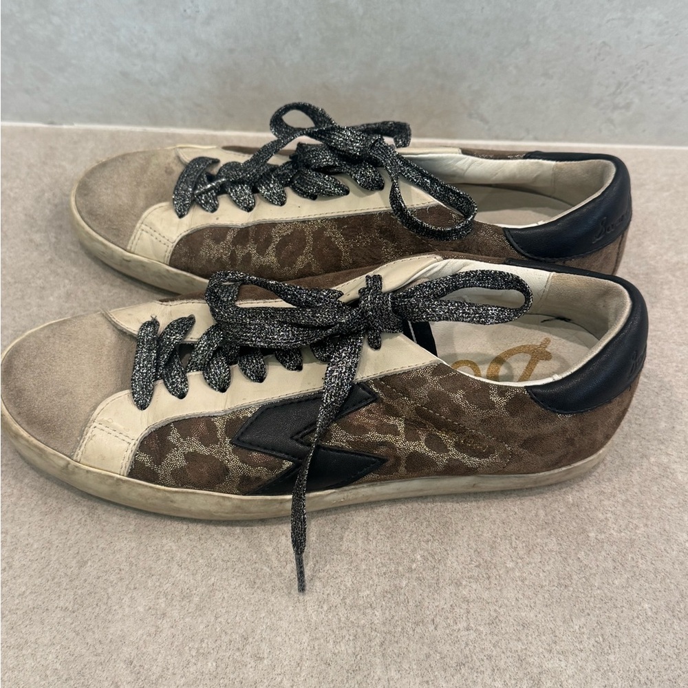 Sam Edelman Leopard Print Brown and Black Sneakers